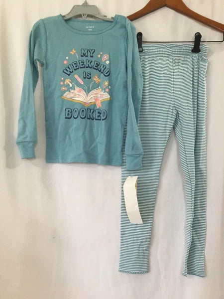New Carter's Read Book Girls Pajama Set Snug fit Teal many sizes