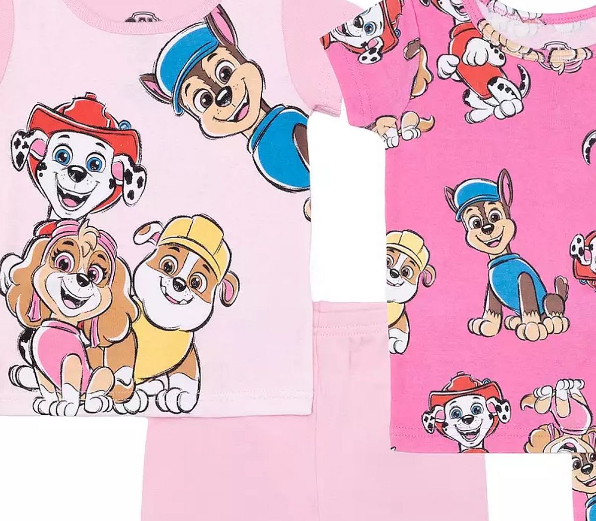 Paw Patrol Toddler Girl's Short-Sleeved Pink 4-Piece Character Pajama Set