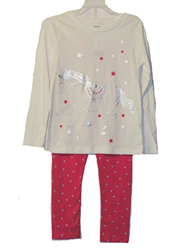 Carter's Girl's Silver Foil Unicorn and Star Print Pajama Set