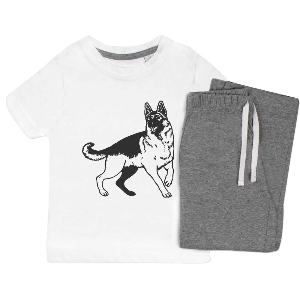 'Alsatian Dog' Kids Nightwear / Pyjama Set (KP016528)