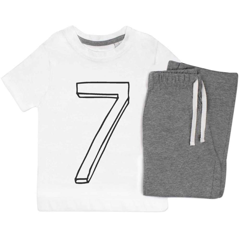 'Number Seven' Kids Nightwear / Pyjama Set (KP016408)