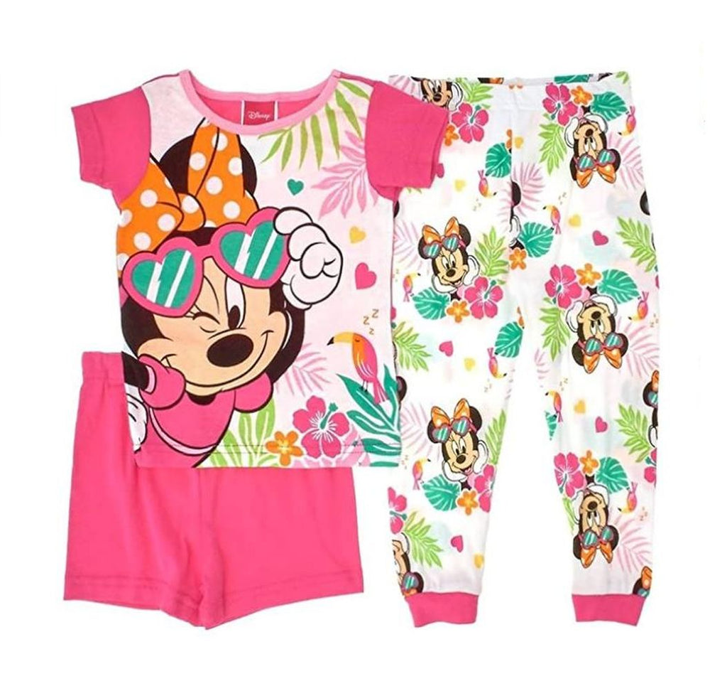 Disney Minnie Tropical Vacation 3-Piece Pajama Shorts, Pants Set