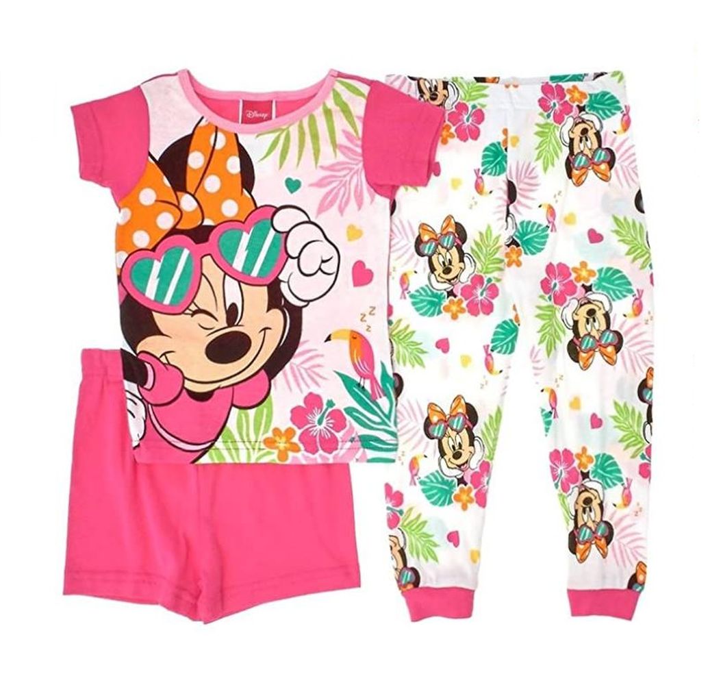Disney Minnie Tropical Vacation 3-Piece Pajama Shorts, Pants Set