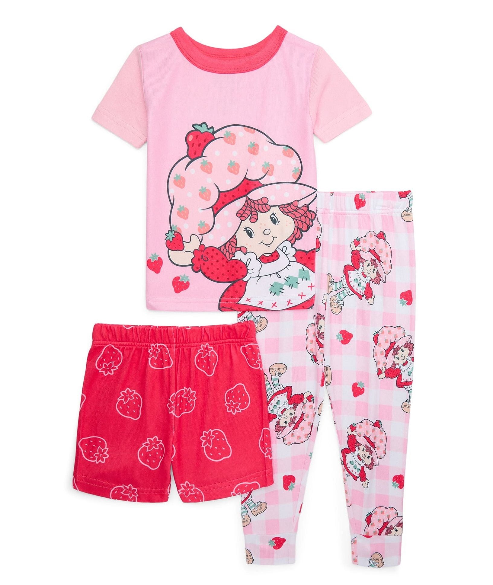 Strawberry Shortcake Toddler Girl's Character 3-Piece Soft Pajama Set