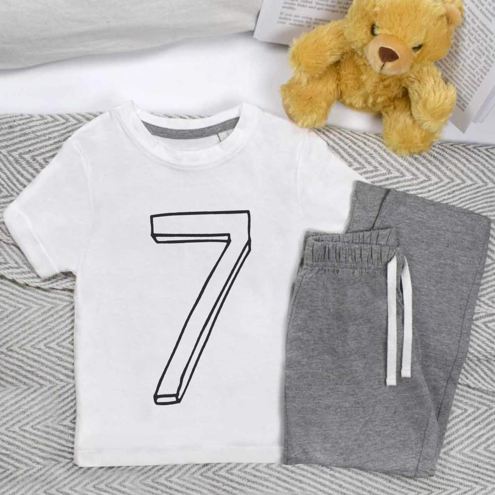 'Number Seven' Kids Nightwear / Pyjama Set (KP016408)