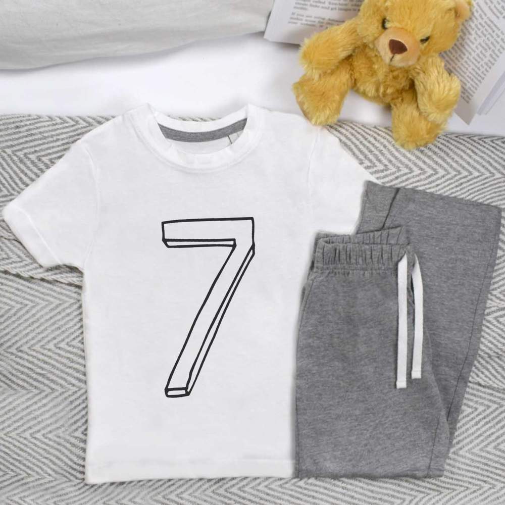 'Number Seven' Kids Nightwear / Pyjama Set (KP016408)