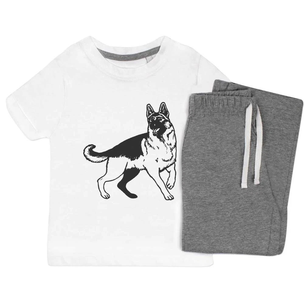 'Alsatian Dog' Kids Nightwear / Pyjama Set (KP016528)