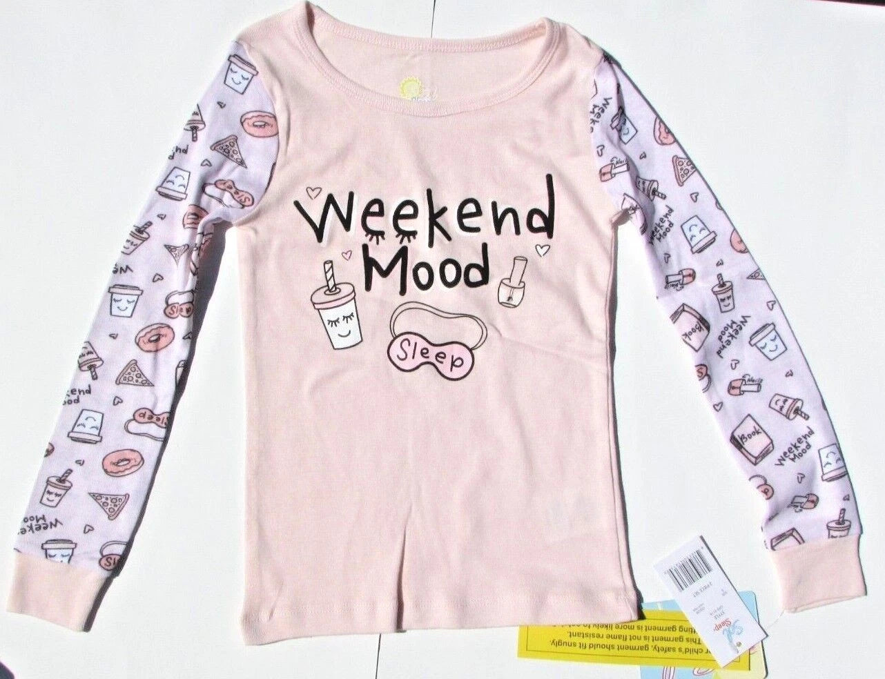 Sol Sleep Girls 2pc Pink Pajama Set GP5-3116 Weekend Mood Sleep Sizes: 5 6 & 6X