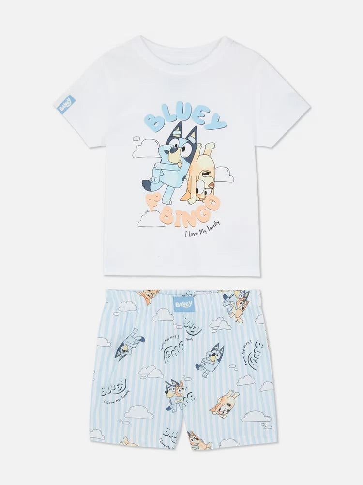 Bluey  Cotton Tshirt & Shorts Kids  Matching Family Pyjama Set 1.5-12 Yrs