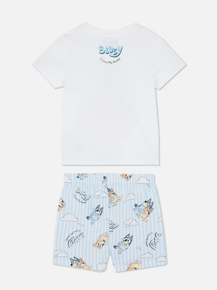 Bluey  Cotton Tshirt & Shorts Kids  Matching Family Pyjama Set 1.5-12 Yrs
