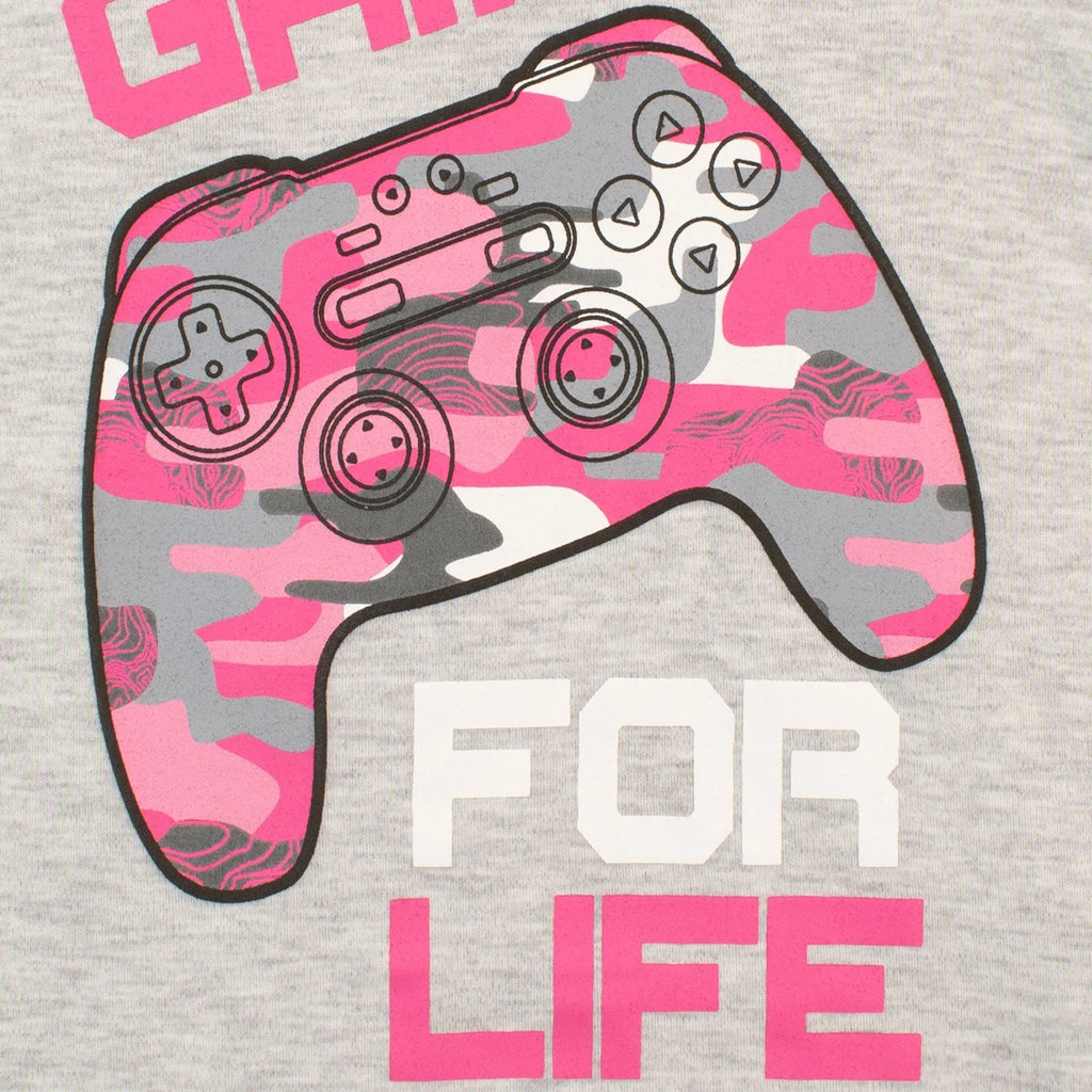 Gaming Pyjamas Kids Girls  6 7 8 9 10 11 12 13 Years PJs Camouflage Pink Grey