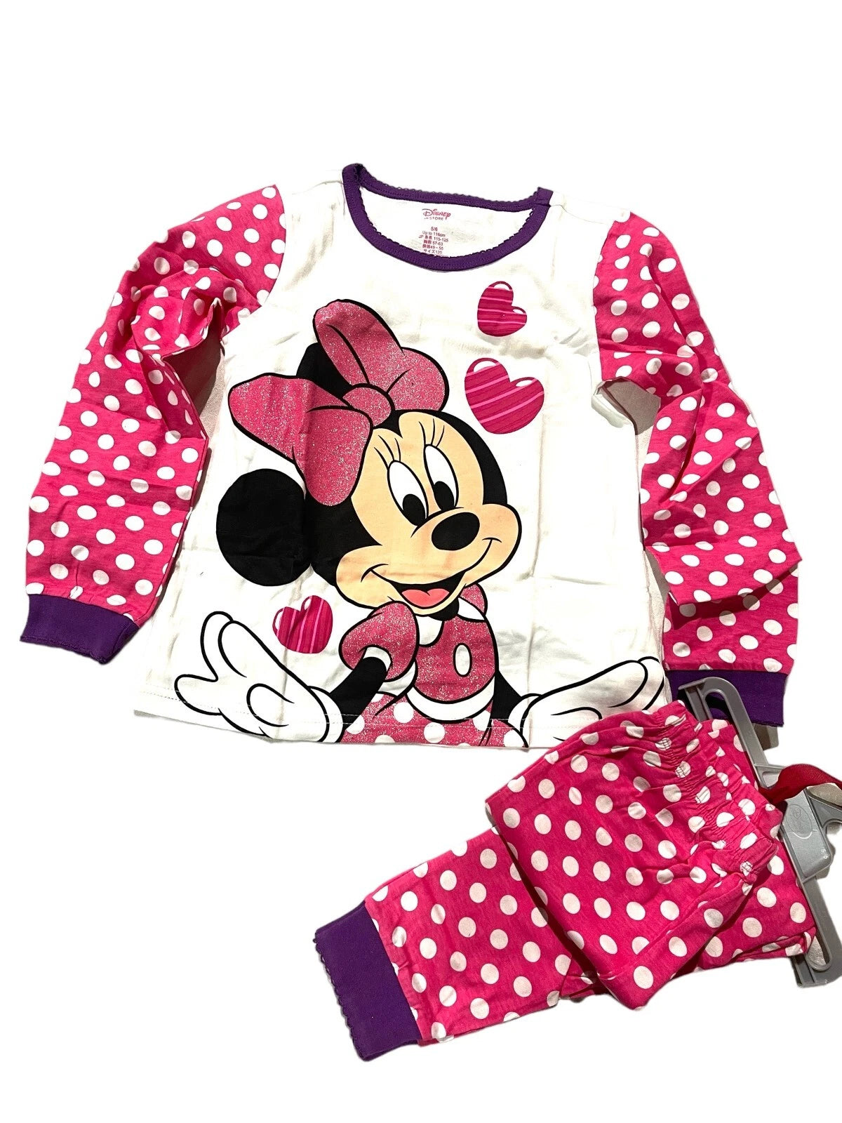 Disney Store Minnie Mouse PJ Pyjamas nightwear Gift Set Girls Pink Dots BNWT