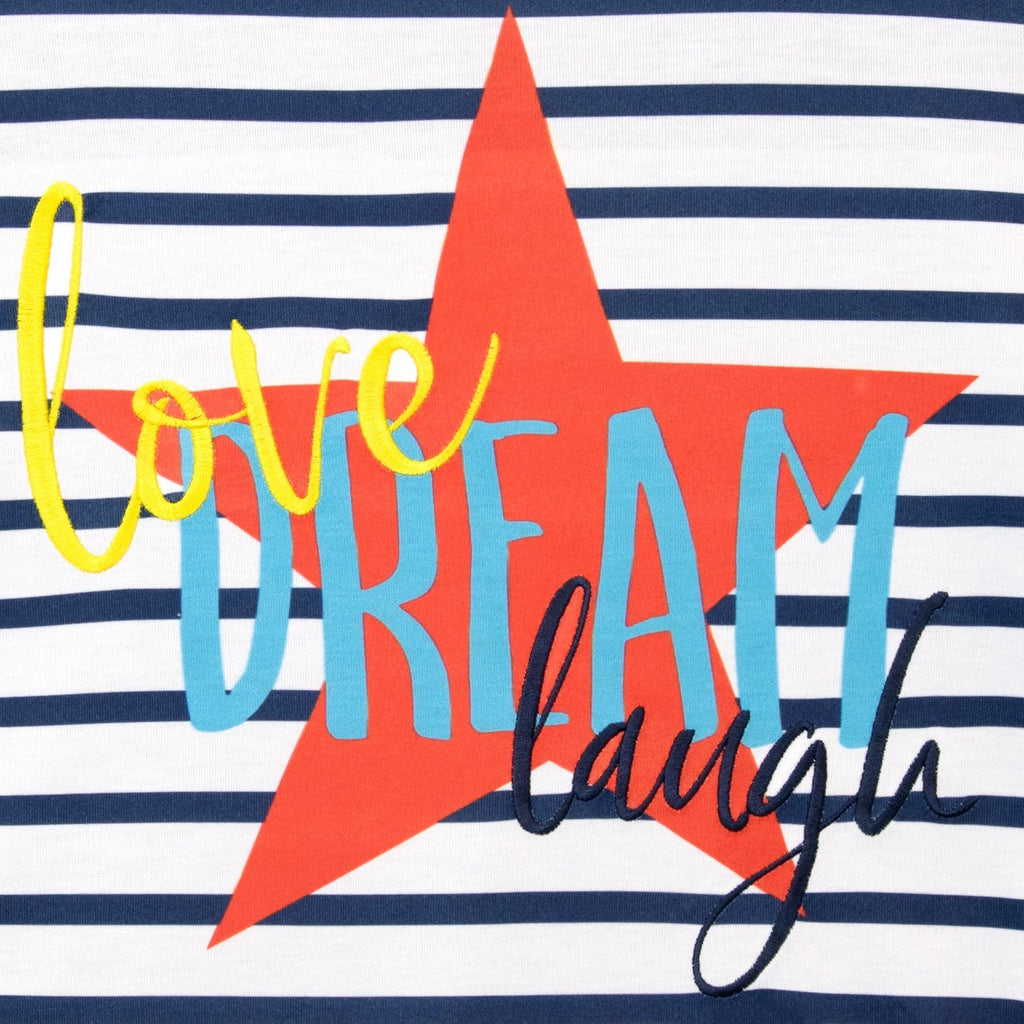 Girls Pyjamas Loungewear Set PJs 6-13 Years Stripes Dots Love, Dream, Laugh Gift