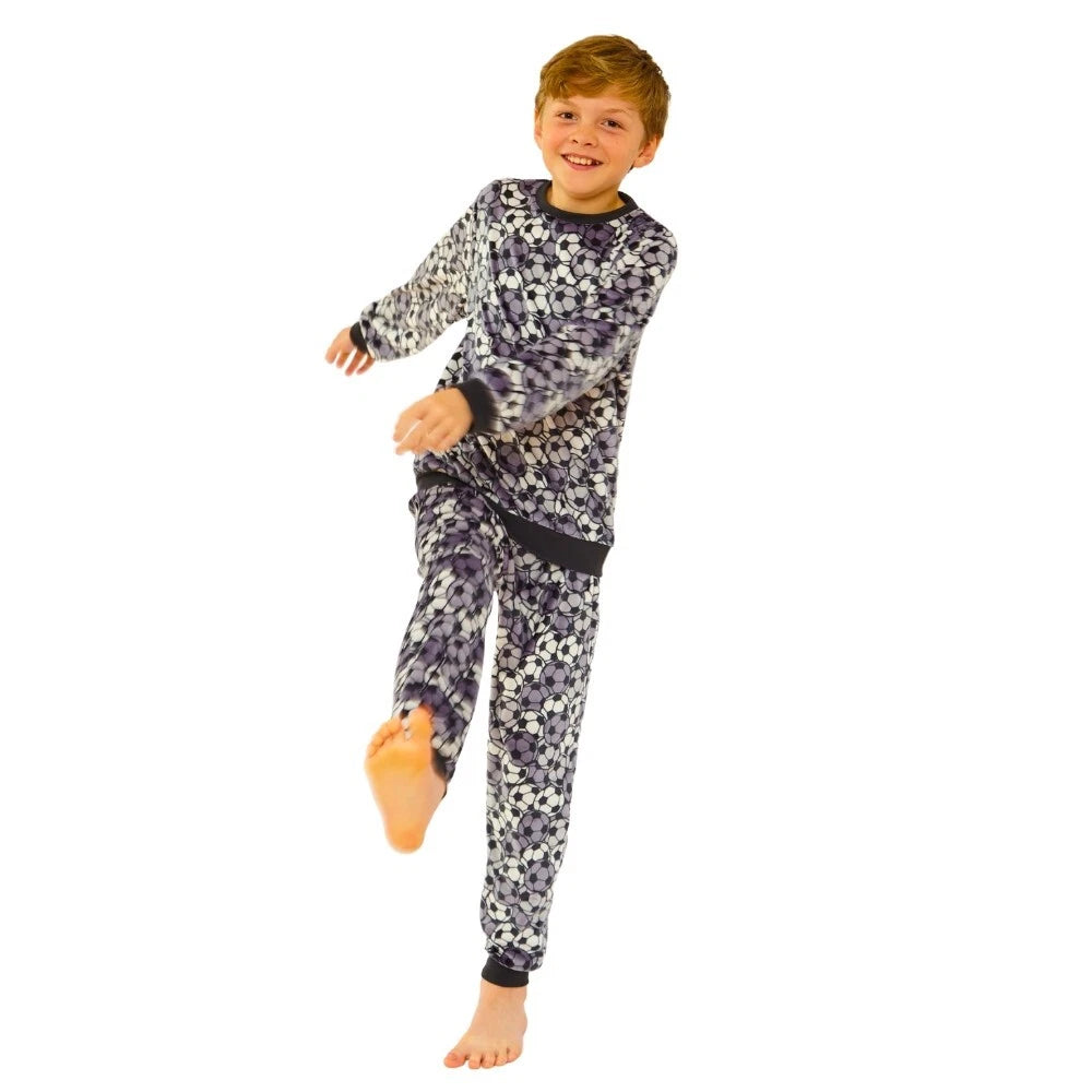 Boys Pyjama PJ Nightwear Sets 2 Piece Check Bottom Loungewear Short Long Bedlam