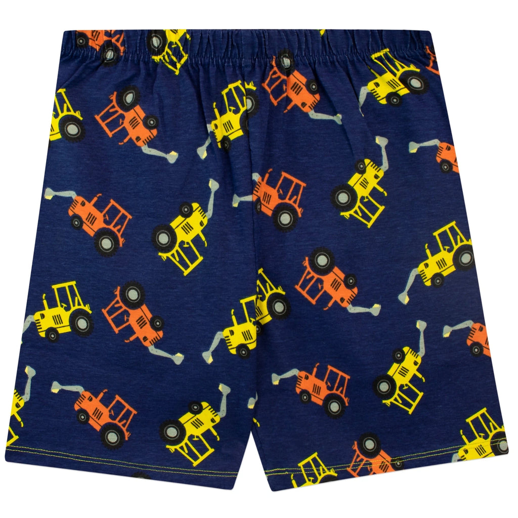 Digger Pyjamas Kids Boys 18 24 Months 2 3 4 5 6 7 8 Years PJs Nightwear Blue Red