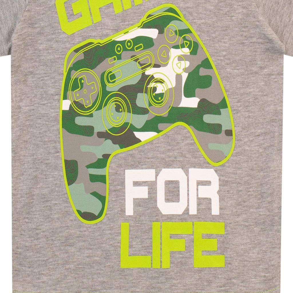 Gaming Pyjamas Kids Boys 6 7 8 9 10 11 12 Years PJ Set Camouflage Grey Green