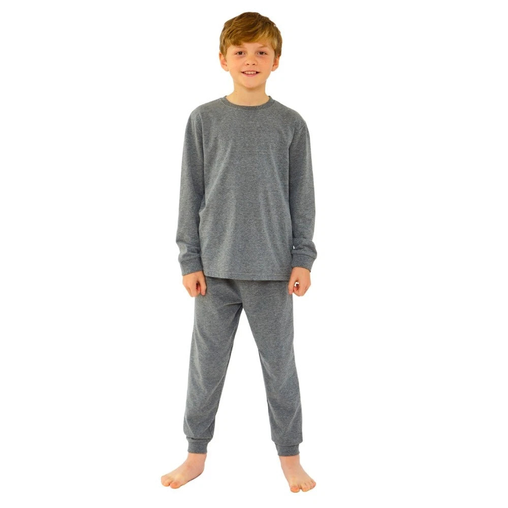 Boys Pyjama PJ Nightwear Sets 2 Piece Check Bottom Loungewear Short Long Bedlam