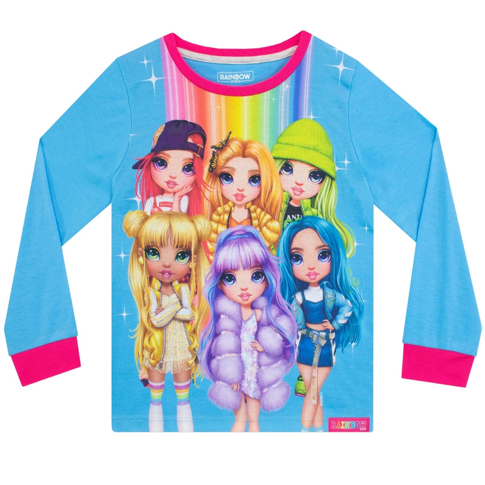 Rainbow High Pyjamas Kids Girls 5 6 7 8 9 10 11 12 Years PJs Blue Grey Rainbow