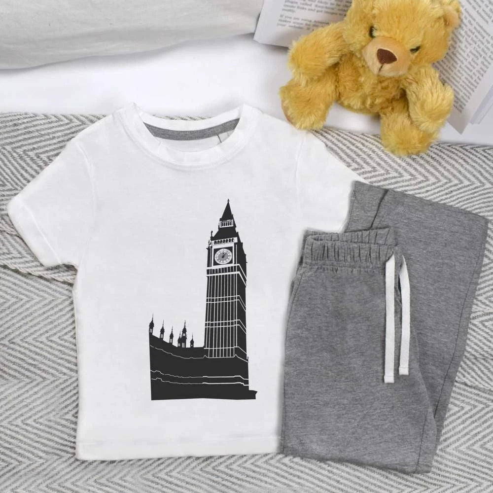 'Big Ben Clock' Kids Nightwear / Pyjama Set (KP050719)