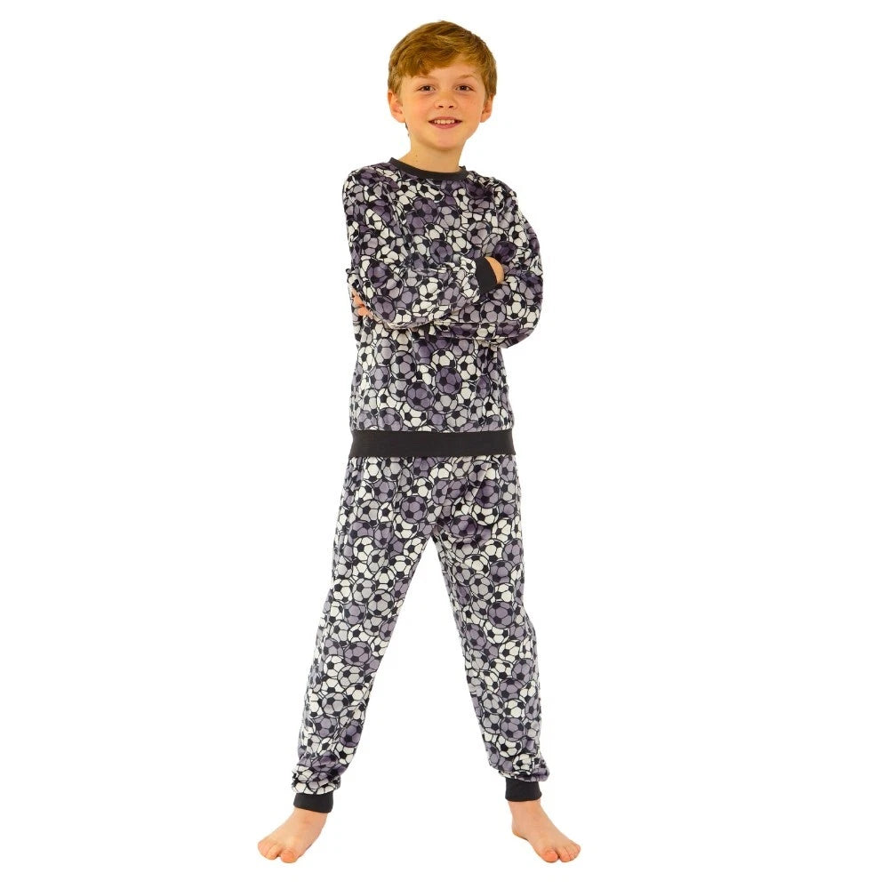 Boys Pyjama PJ Nightwear Sets 2 Piece Check Bottom Loungewear Short Long Bedlam