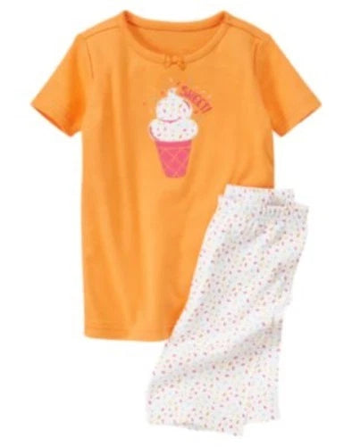 GYMBOREE ORANGE ICE CREAM CONE 2pc PAJAMAS GYMMIES 6 12 18 24 3 4 5 6 7 8 NWT