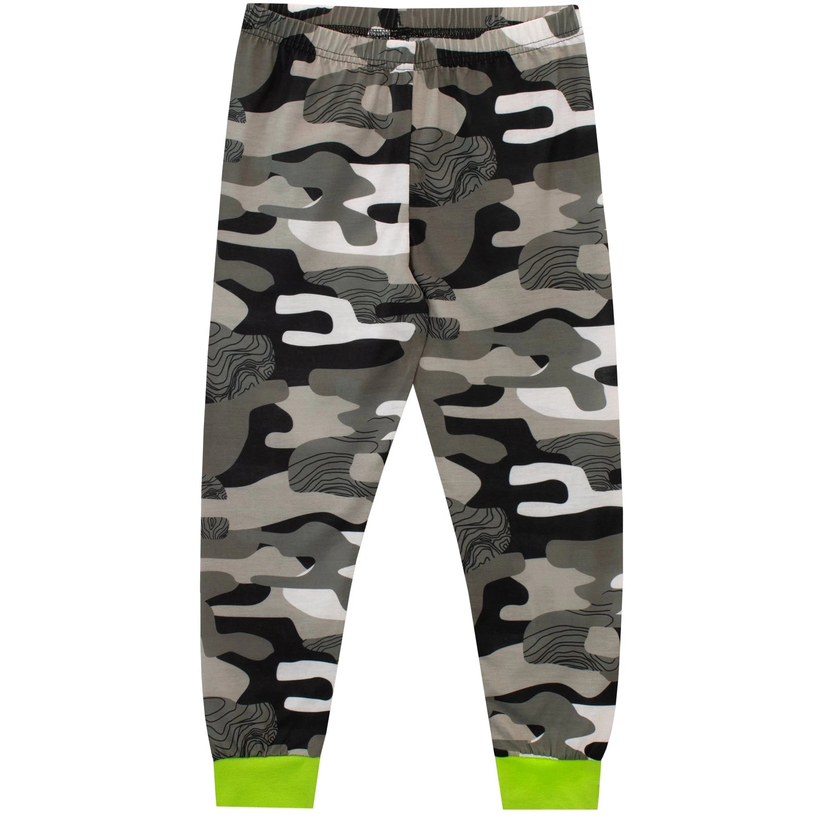 Skull Camouflage Pyjamas Kids Boys 6 7 8 9 10 11 12 Years PJs Grey Black Green