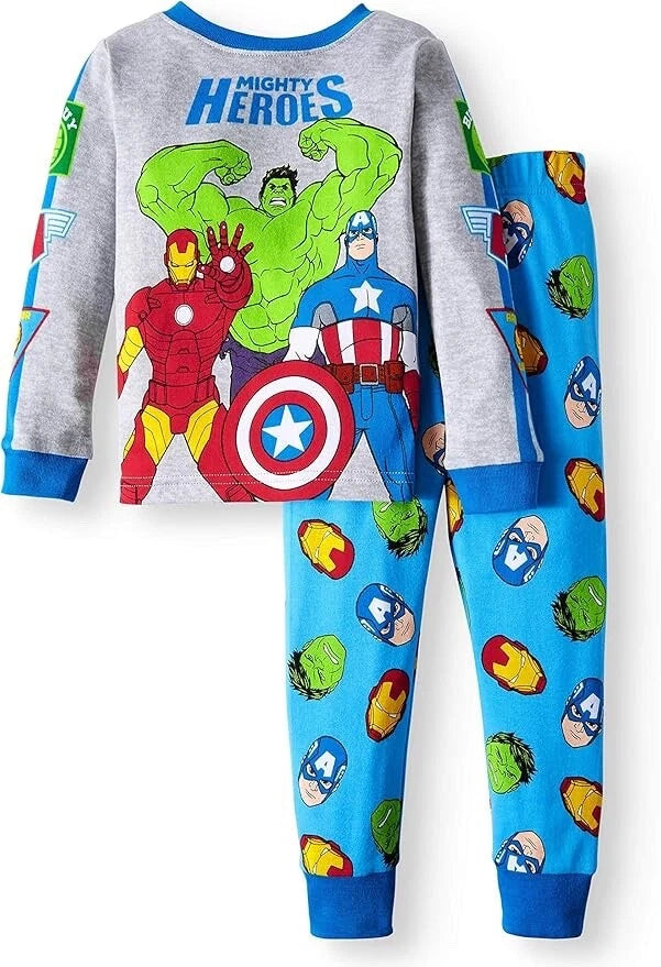 Marvel Super Heroes  2 PC Long Sleeve Tight Fit Cotton Pajama Set Boy Size 5T