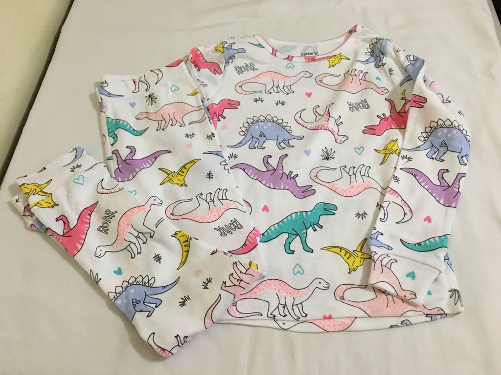 New Carter's Girls Dinosaur Pajama 2pc Set Snug fit Long Sleeve and Pants manySz