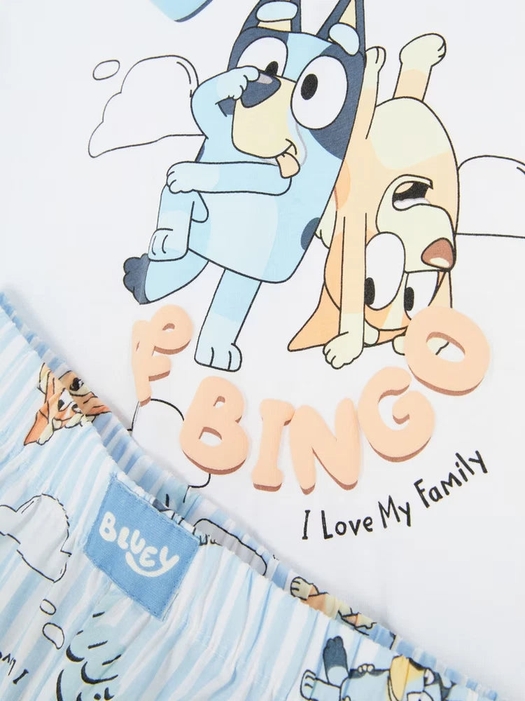 Bluey  Cotton Tshirt & Shorts Kids  Matching Family Pyjama Set 1.5-12 Yrs