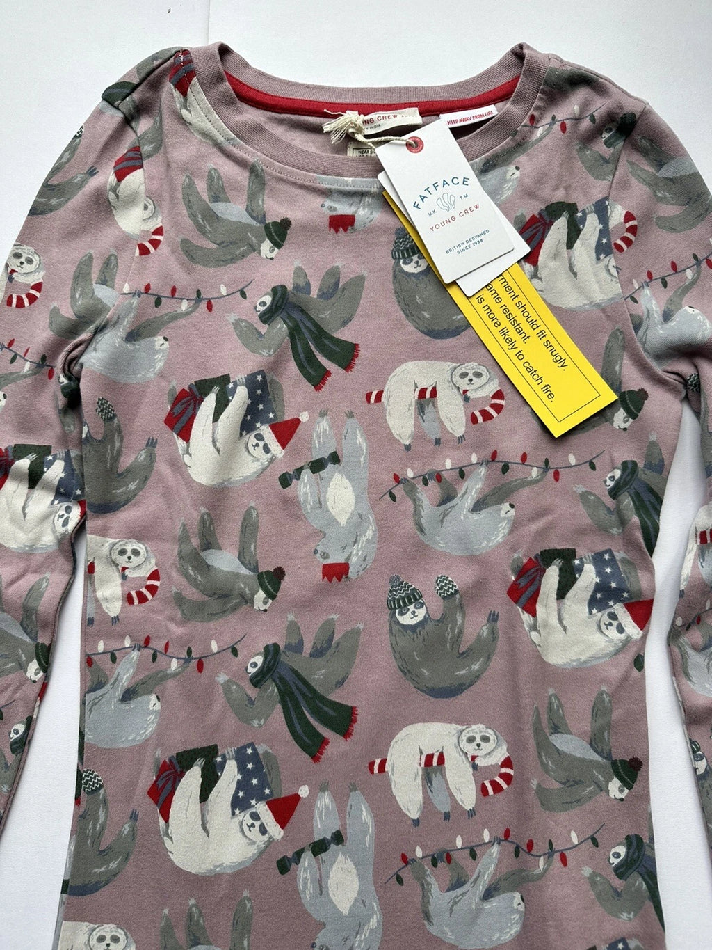 Fatface Girls Sammy Sloth Christmas Pyjamas In Various Sizes *BNWT*