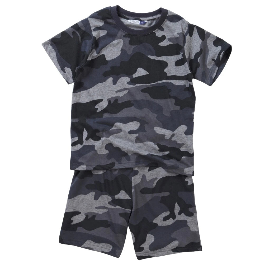 Boys Pyjama PJ Nightwear Sets 2 Piece Check Bottom Loungewear Short Long Bedlam
