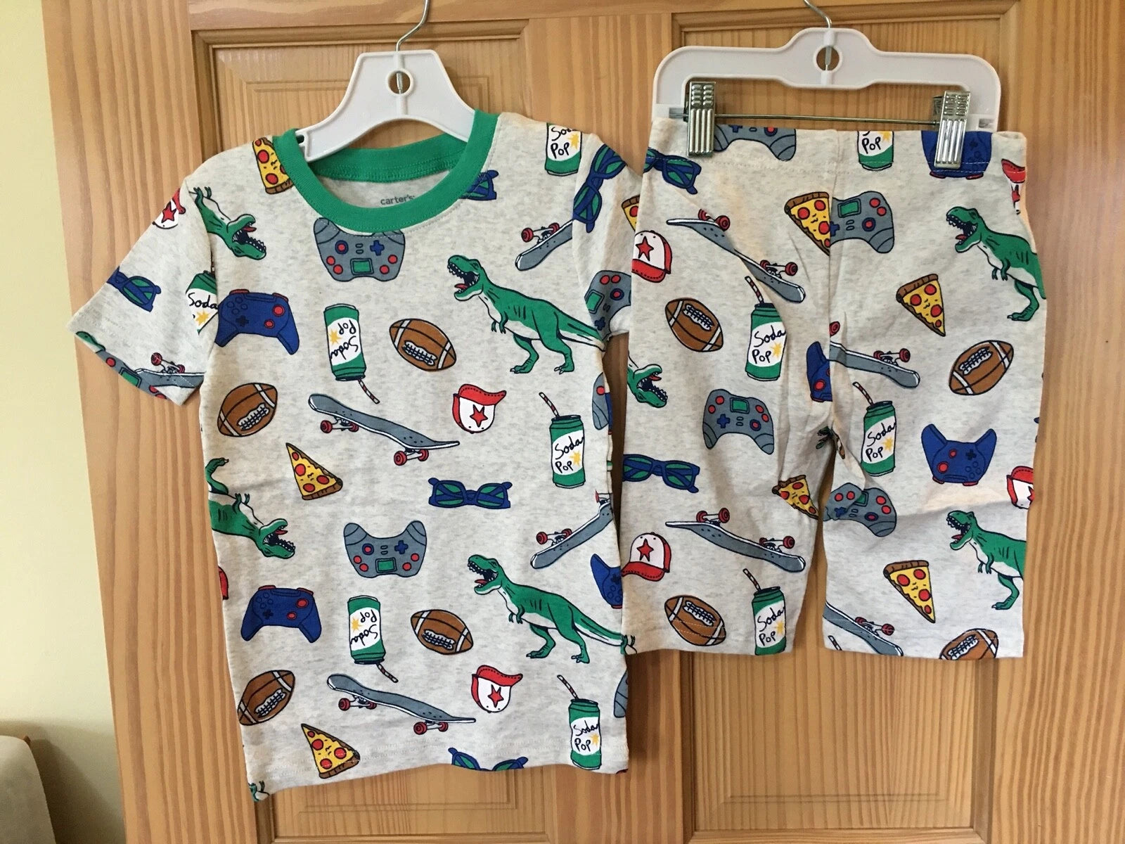 New Carter's Boys Video Game Dinosaur Pajama set Shorts Snug Fit many sizes