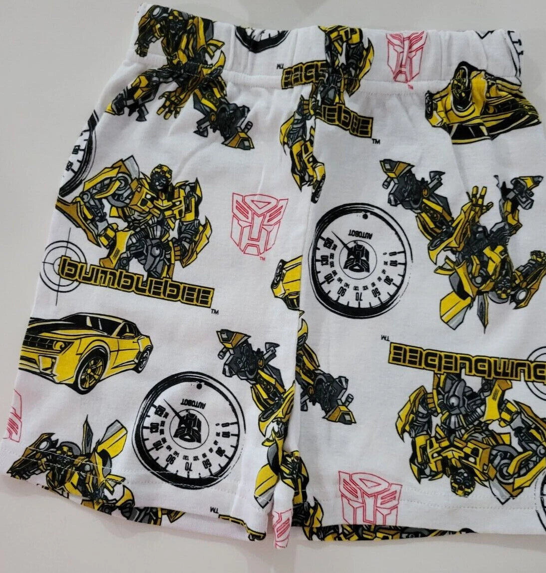 Boys Trans Formers Brand Gray Yellow White 2 Piece Pajama Short Set Size 6
