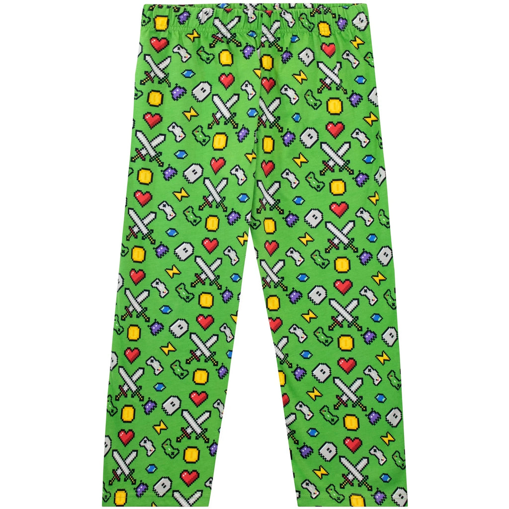 Glow In The Dark Pyjamas Kids Boys 6 7 8 9 10 11 12 13 Years PJs Set Black Green
