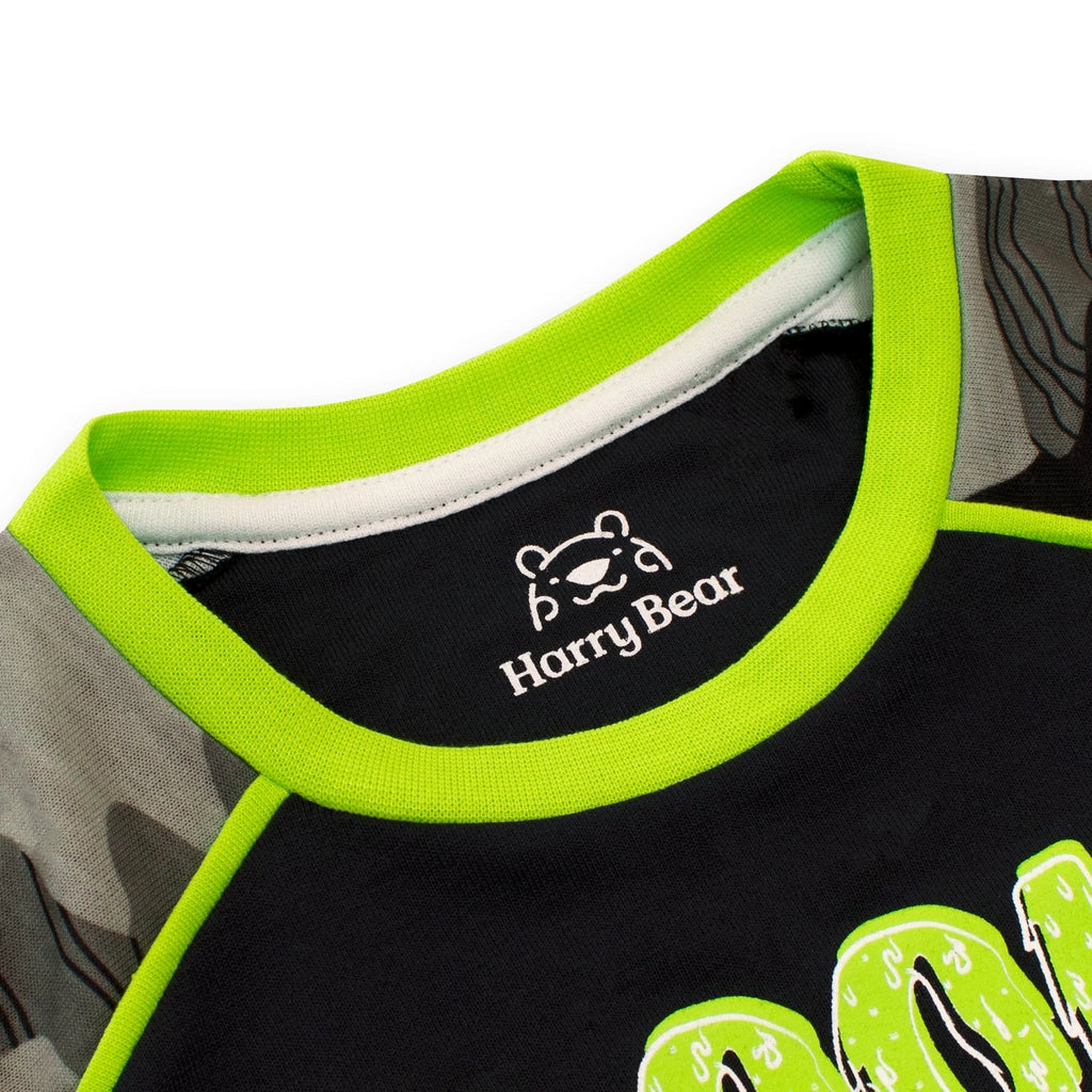 Skull Camouflage Pyjamas Kids Boys 6 7 8 9 10 11 12 Years PJs Grey Black Green