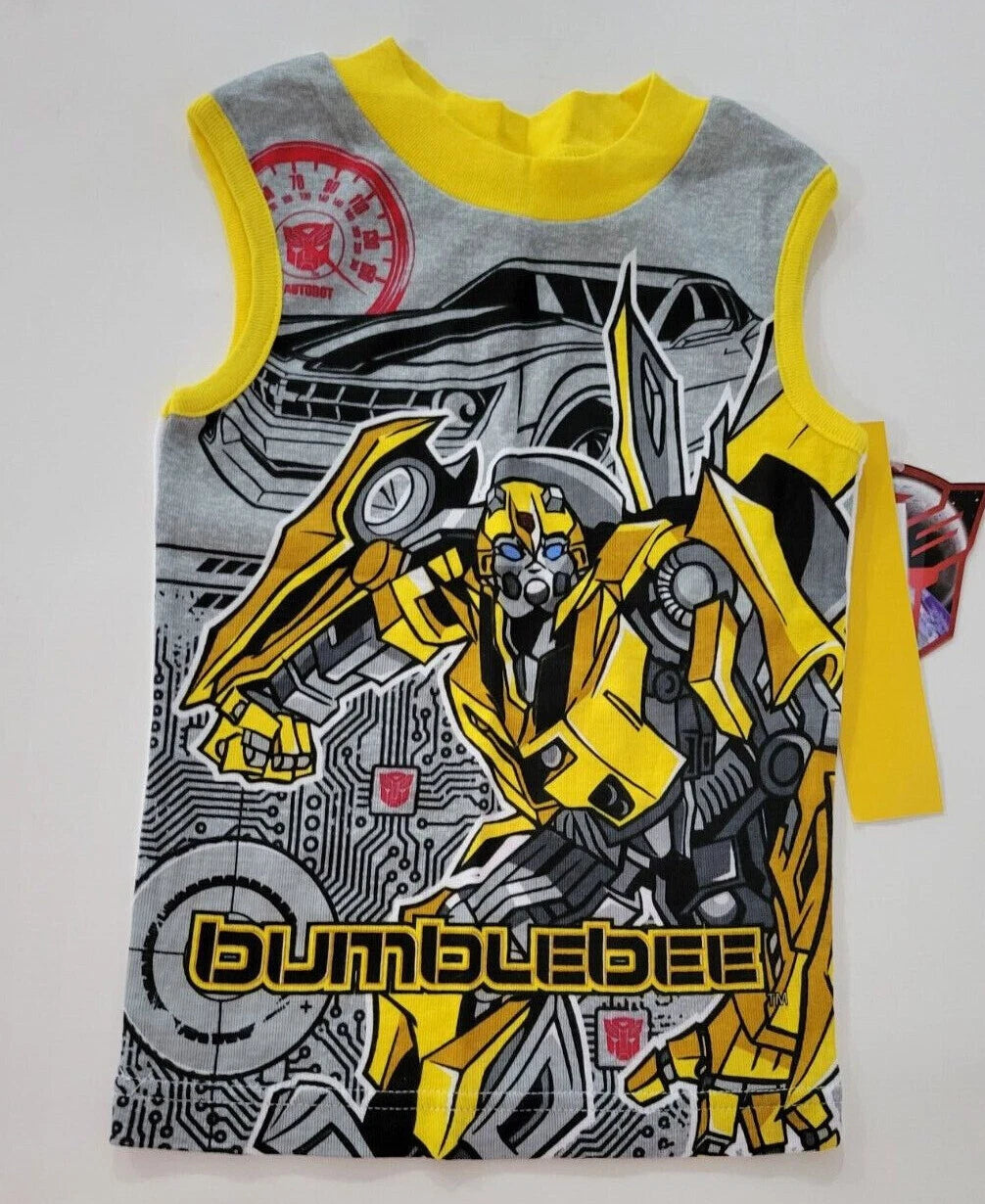 Boys Trans Formers Brand Gray Yellow White 2 Piece Pajama Short Set Size 6