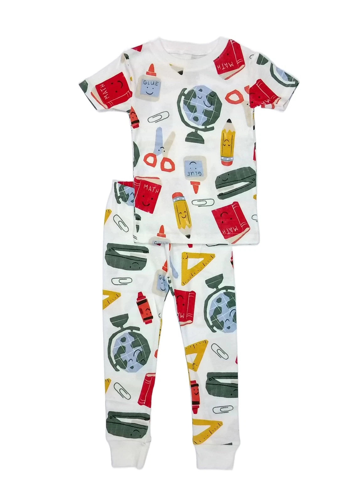 Carter's Toddler Kids School Tools Print Short-Sleeved Cotton Pajama Set