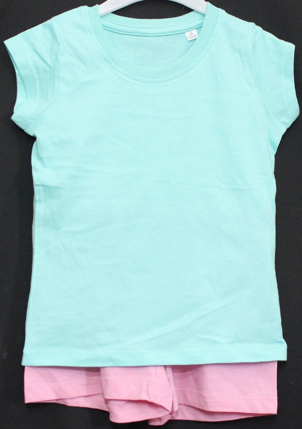 2 Pairs of Girls Plain Short Pyjamas /Mix & Match Shorty PJs in Sizes 3-10 years