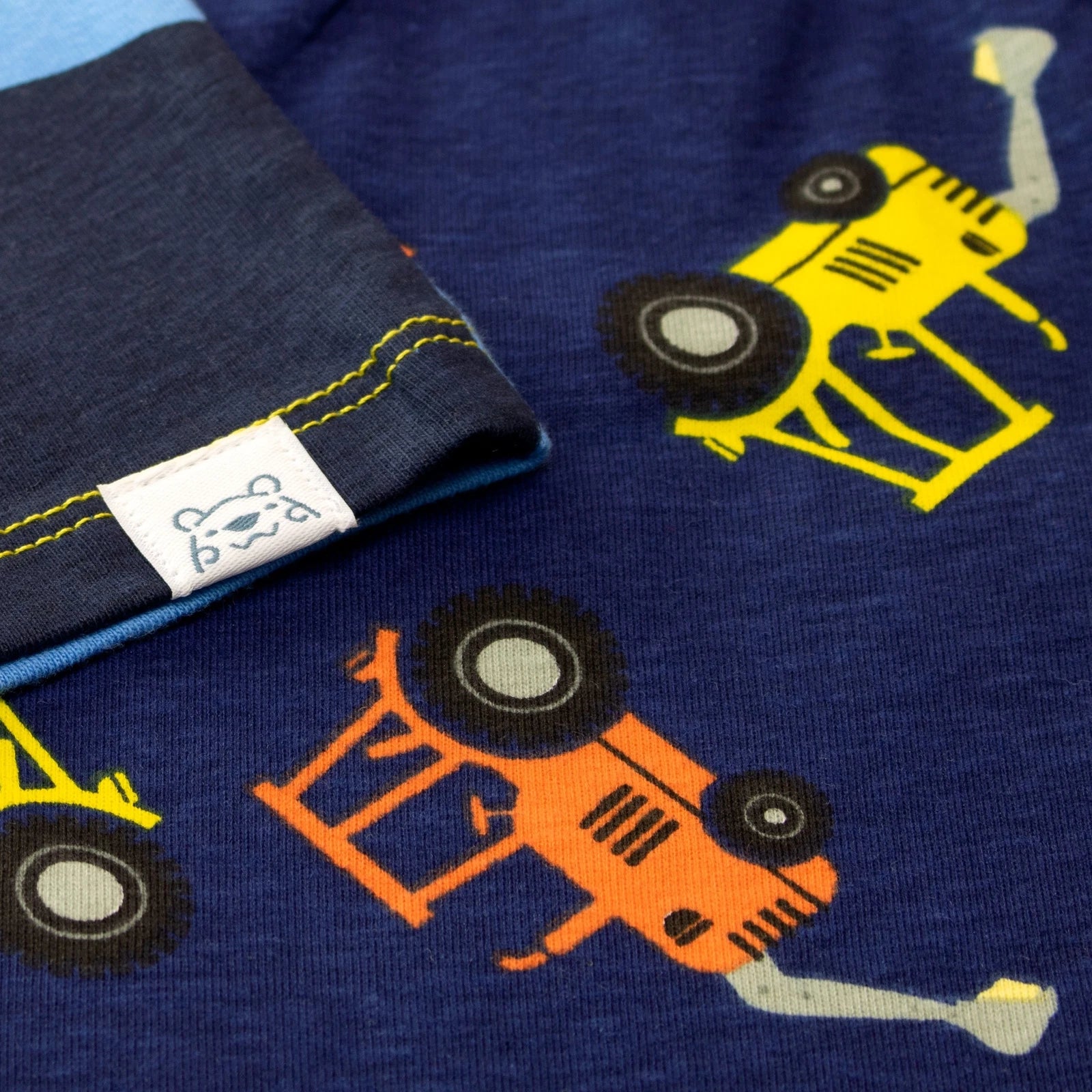 Digger Pyjamas Kids Boys 18 24 Months 2 3 4 5 6 7 8 Years PJs Nightwear Blue Red