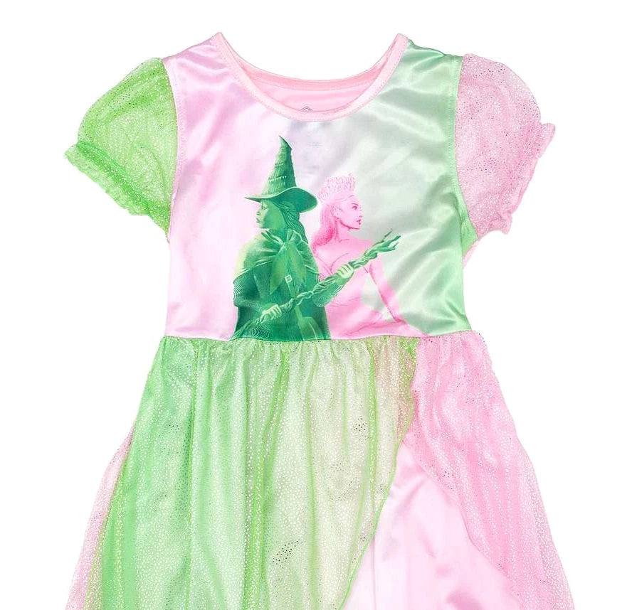 Wicked Girls Nightgown Pajamas Gown 5 6 7 8 Movie Elphaba Glinda Pink Green NWT