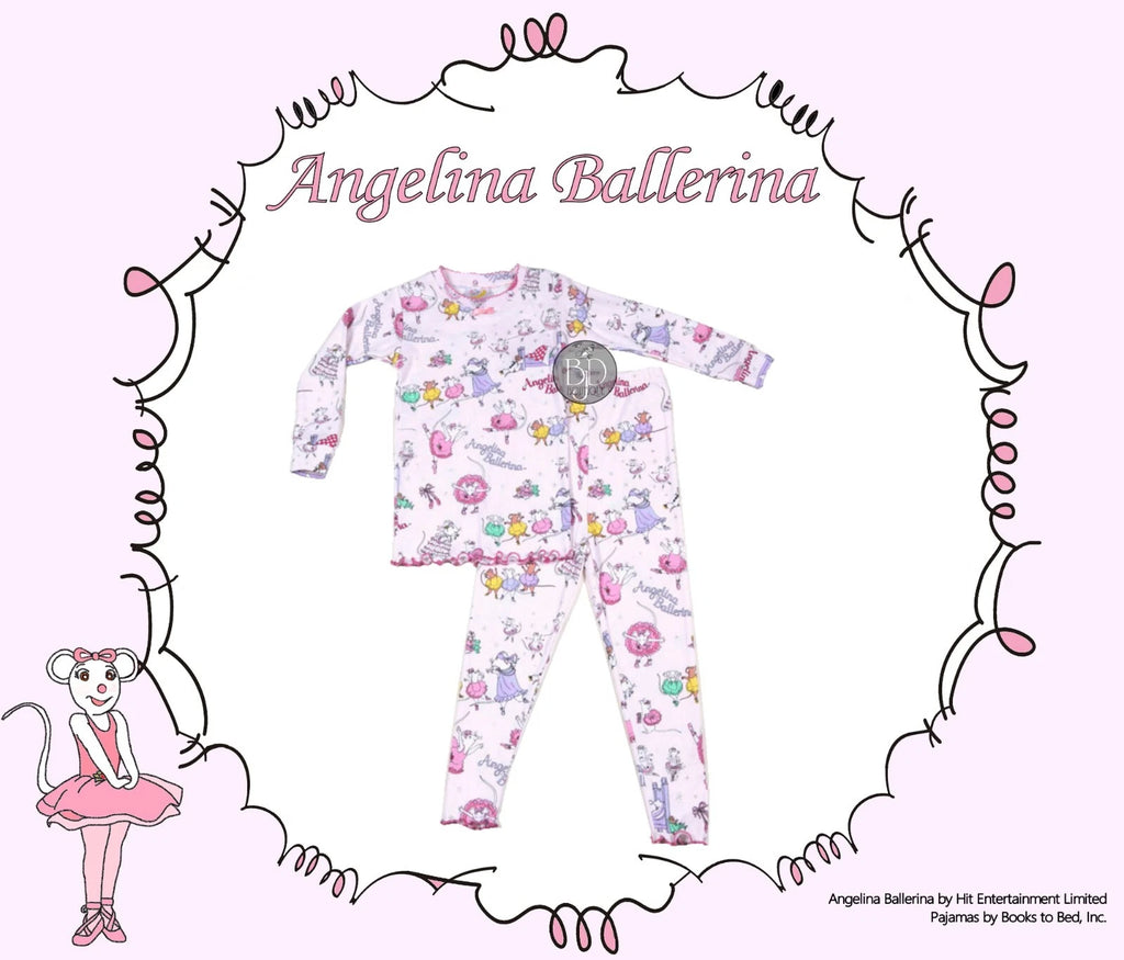Angelina Ballerina 2-Piece 100% Cotton Pajamas Made in USA