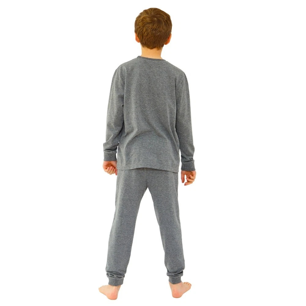 Boys Pyjama PJ Nightwear Sets 2 Piece Check Bottom Loungewear Short Long Bedlam