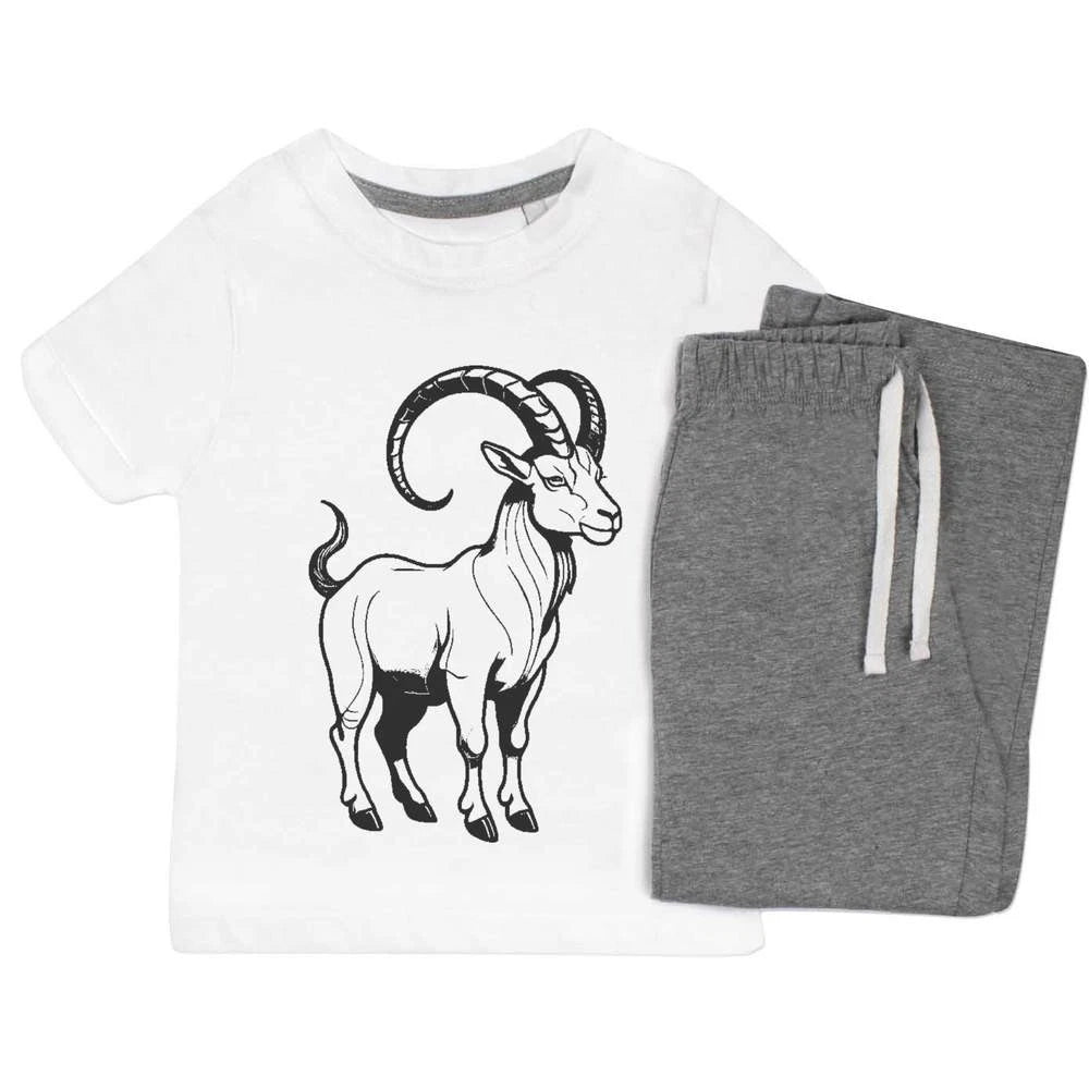 'Capricorn Standing Goat' Kids Nightwear / Pyjama Set (KP044816)