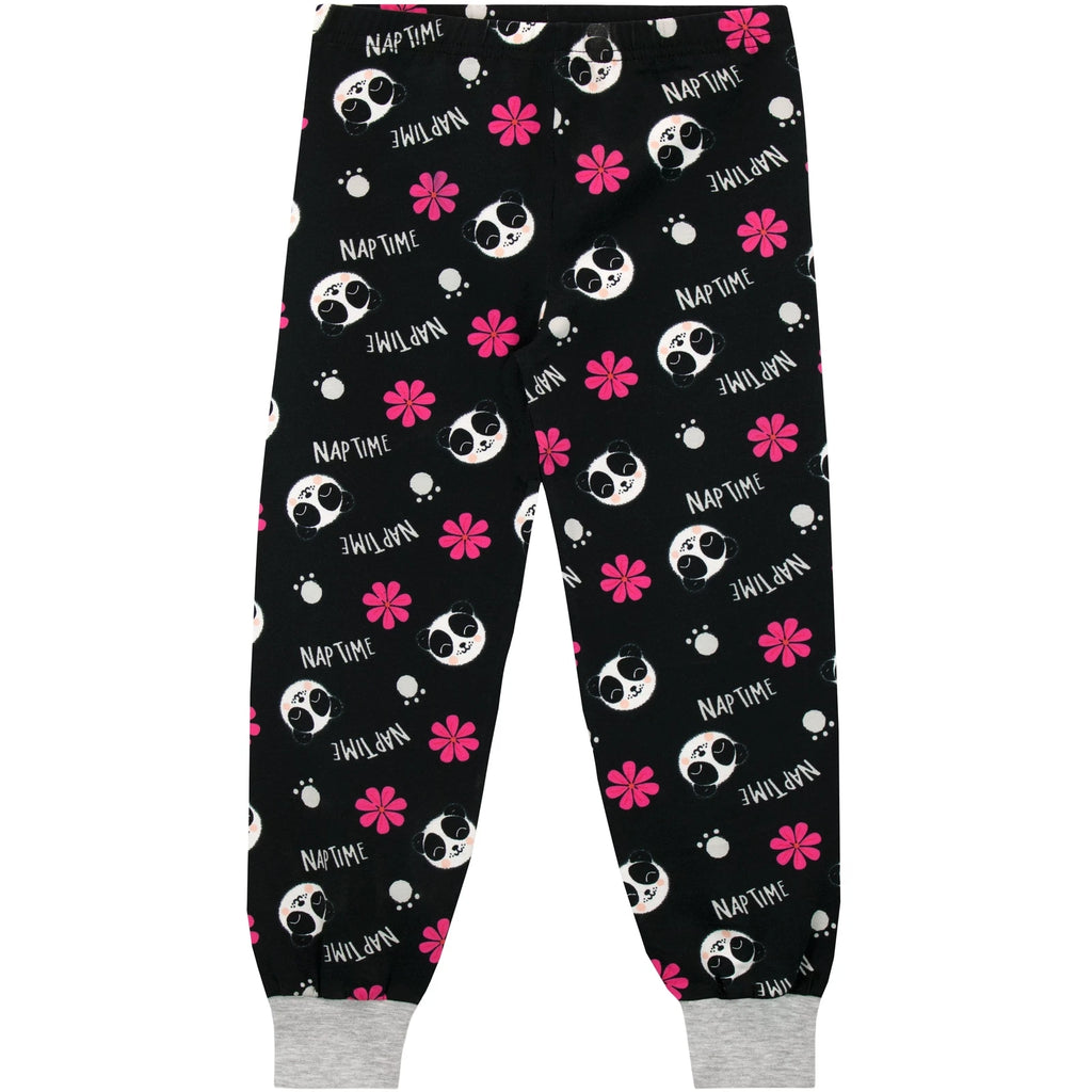 Happy Panda Pyjamas Kids Girls 6 7 8 9 10 11 12 13 Years PJs T-Shirt Trousers