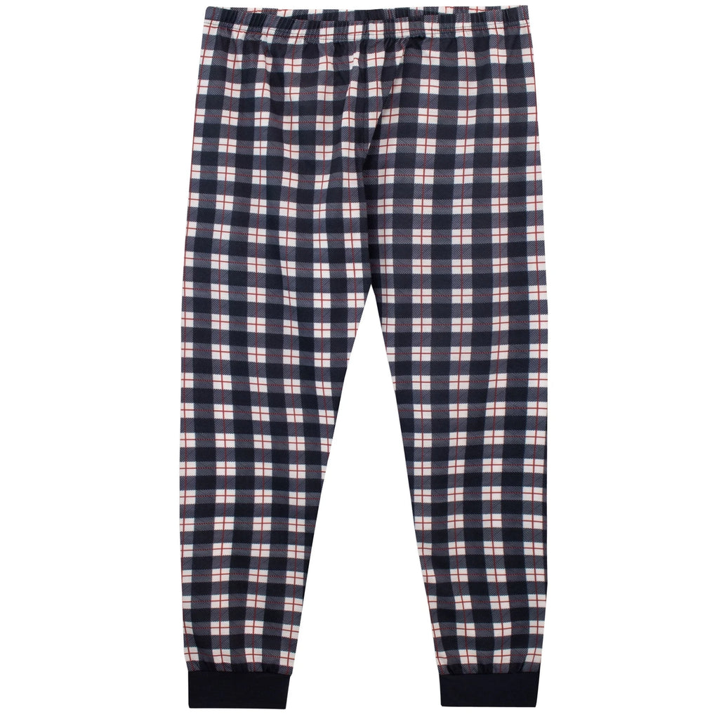 Boys Pyjamas Pyjama Set PJs 6- 13 Years Short Sleeve Chillin Check Gift Black