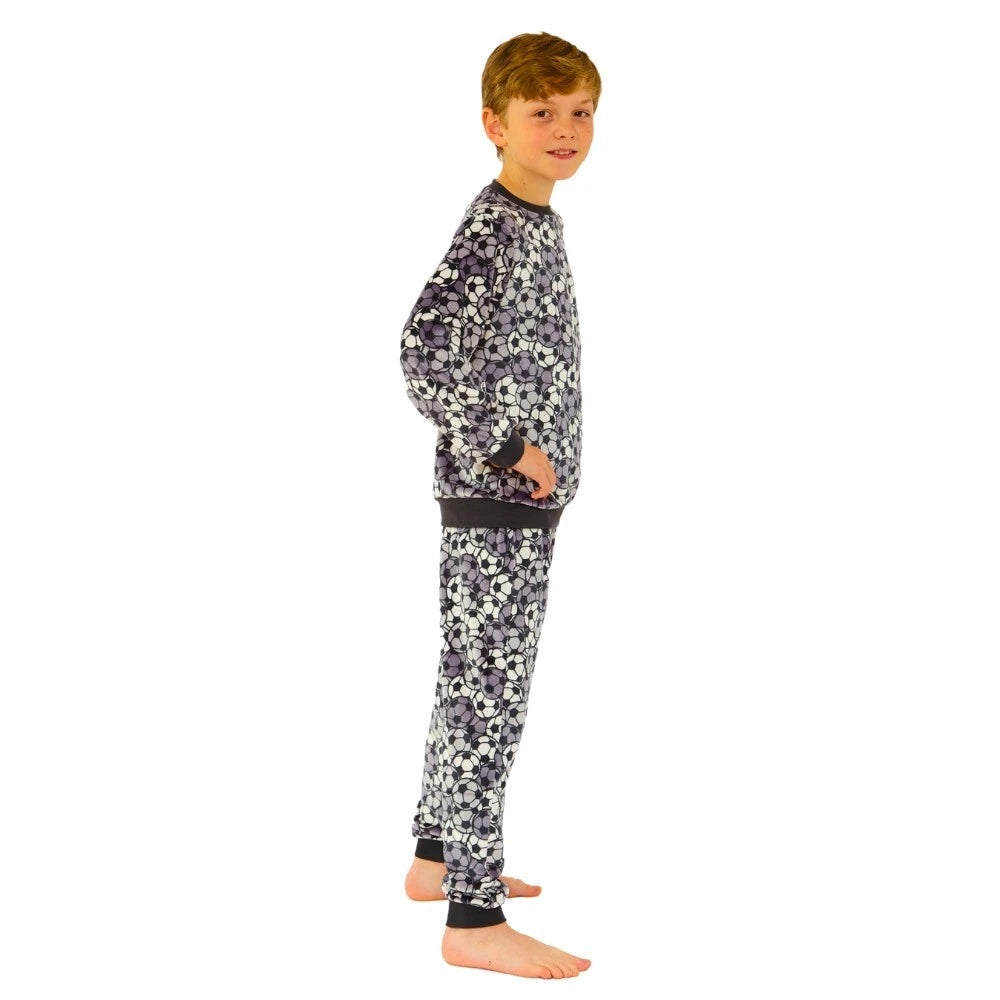Boys Pyjama PJ Nightwear Sets 2 Piece Check Bottom Loungewear Short Long Bedlam