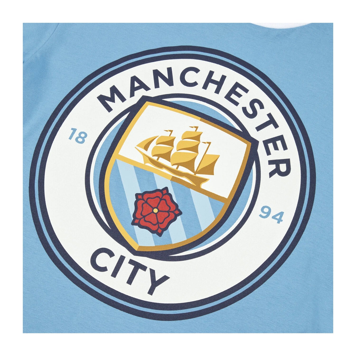 Manchester City F.C. Boys Pyjamas, Man City T-Shirt and Shorts PJs Set