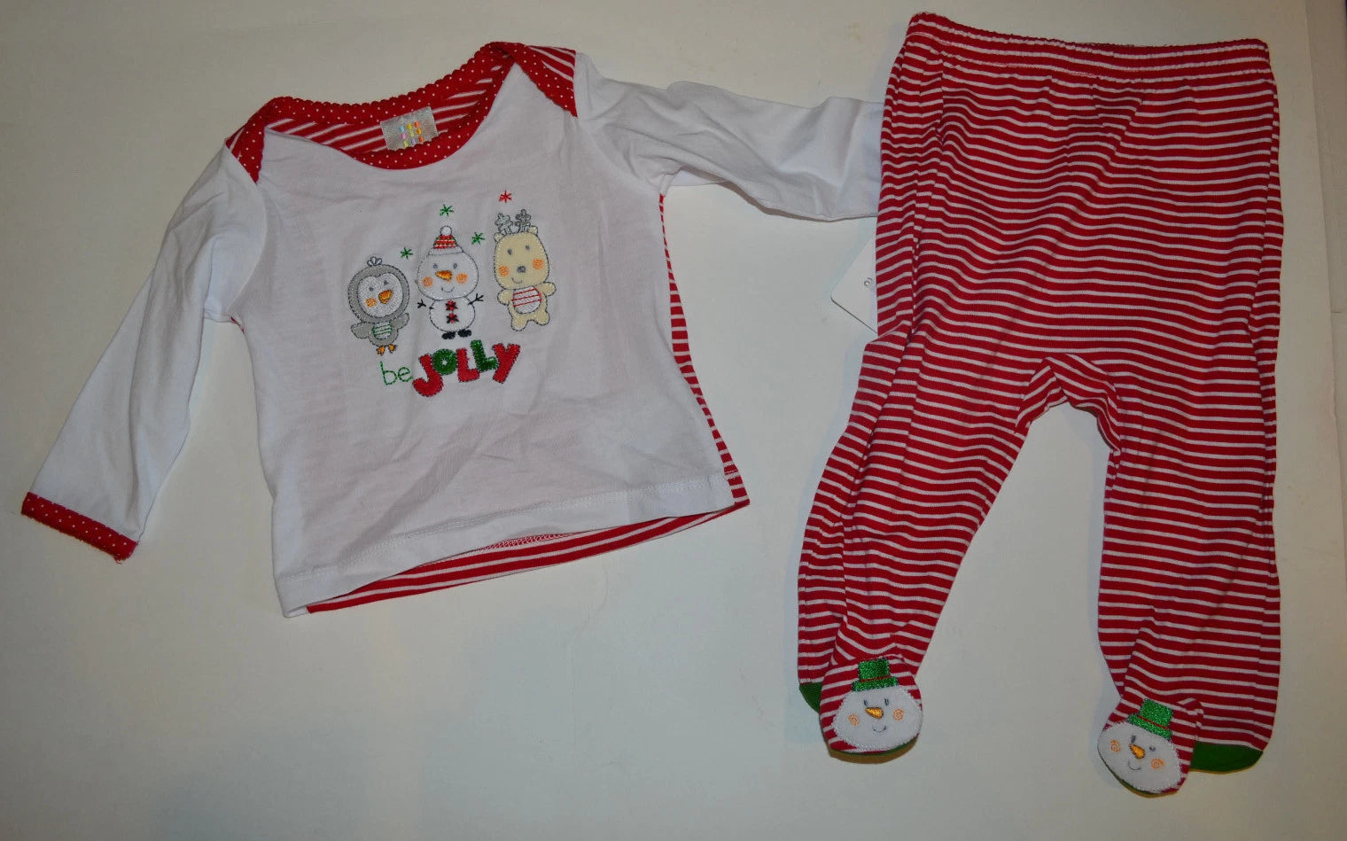 Absorba  2-piece Set  Infant Girls Christmas Pajamas   SIZE 3-6 M  NWT