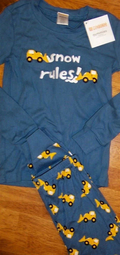 Pajama Set Blue Gymboree Snow Rules Gymmies Cotton Boy size 6 12 month New