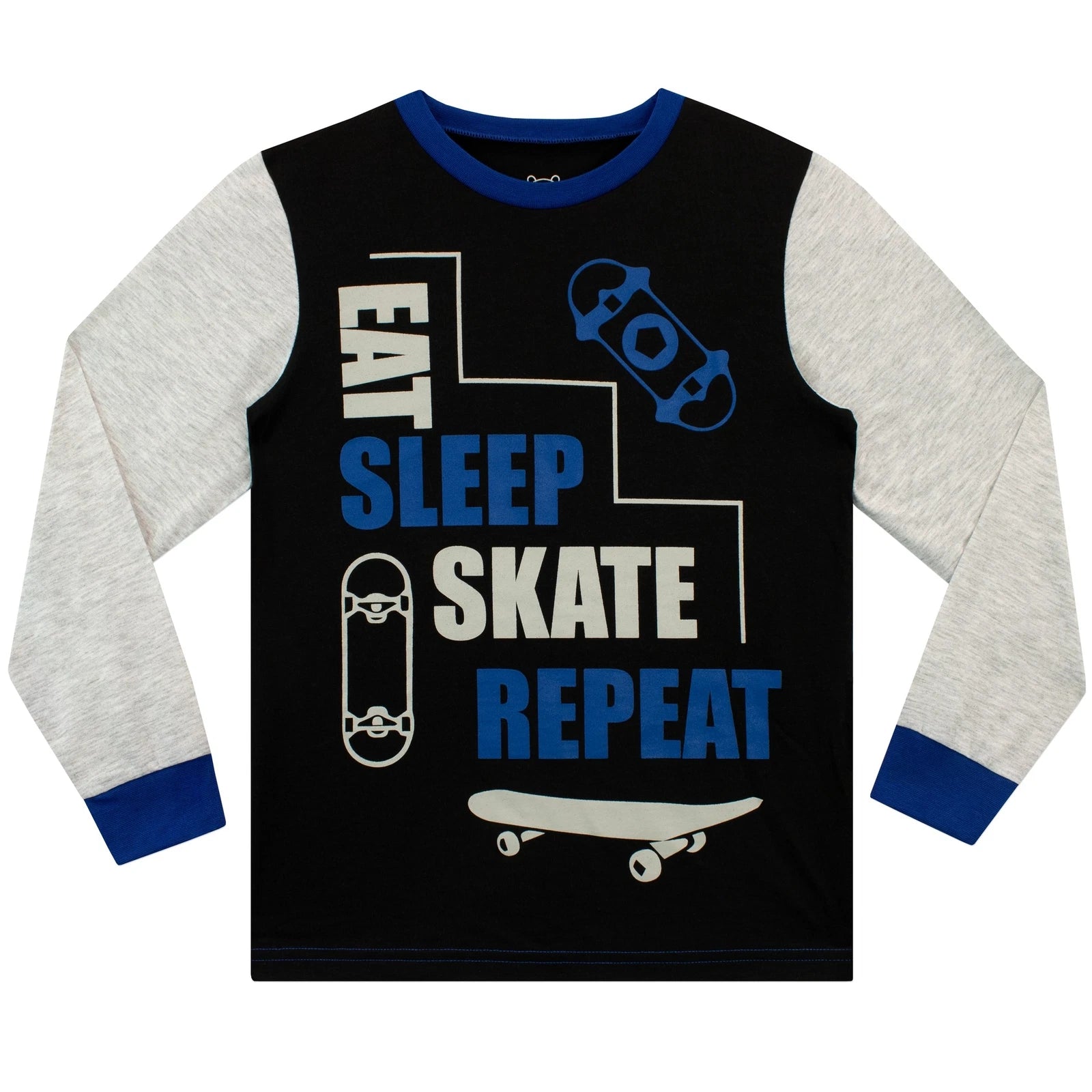Eat Sleep Skate Repeat Pyjamas Kids Boys 6 7 8 9 10 11 12 13 Years Sleepwear PJs
